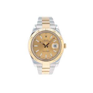 Rolex Datejust  116333 41mm Champagne Luminous Index Dial Fluted Oyster